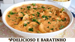 ESTROGONOFE VEGETARIANO BARATINHO  RECEITAS QUE AMO [upl. by Anual375]