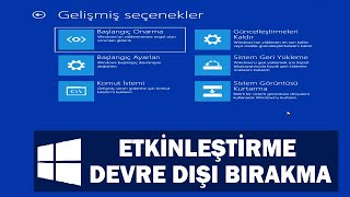 Windows 10 Kurtarma Seçeneklerini Etkinleştirme Devre Dışı Bırakma [upl. by Leirbag]