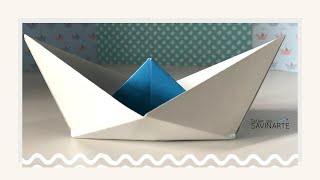 Cómo hacer un BARCO de papel  Origami Boat that floats  Tutorial [upl. by Anahcra]