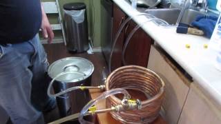 Counterflow Wort chiller build in action [upl. by Fredric374]