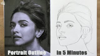 Perfect Portrait Outline in 5 Minutes  HOW TO DRAW FACE  Basic Proportion for Beginners [upl. by Ivett737]