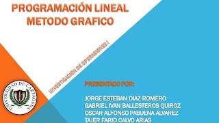 PROGRAMACIÓN LINEAL  MÉTODO GRÁFICO  UDC MAGANGUÉ [upl. by Nwahsem]