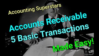 Accounts Receivable  5 Basic Transactions [upl. by Atsyrhc]