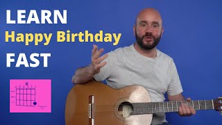 Guitar Chords For Happy Birthday EASY TUTORIAL [upl. by Lajes]