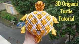 How To Make 3D Origami Turtle paper turtle decor  Cómo hacer 3d tortuga origami [upl. by Noella554]