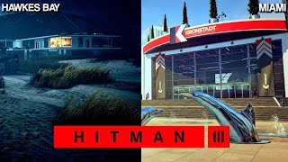 HITMAN 3  Hawkes Bay amp Miami  Easy Silent Assassin Suit Only  Walkthrough [upl. by Bluma]