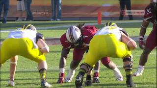 Jadeveon Clowney Hit vs Michigan  Outback Bowl [upl. by Ellednahs17]