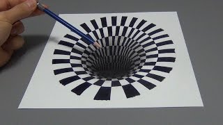 Drawing a 3D Hole Optical Illusion Time Lapse [upl. by Elime254]