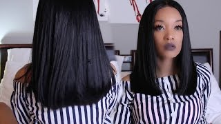 TUTORIAL  How to Cut A Blunt Long Bob  Her Hair Company [upl. by Balduin]