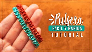 Cómo hacer pulsera de hilo fácil y rápida 3✨ Paso a Paso  DIY Macrame Friendship Bracelet [upl. by Dnalevets]