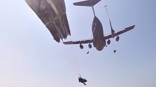 82nd Airborne Division Paratroopers Mass Tac Jump [upl. by Rramaj]