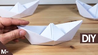 ► Como hacer un BARCO DE PAPEL Origami en 1 MINUTO ⛵ [upl. by Sauers997]