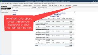 Unpaid Bills Detail Report  QuickBooks Desktop [upl. by Nicholle]