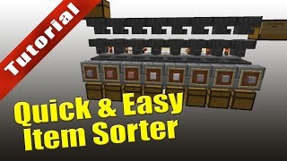 Minecraft  Tutorial Quick amp Easy Item Sorter With Overflow Protection [upl. by Gavan872]