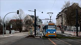 Straßenbahn Chemnitz  die neue Linie 3 zwischen Bernsbachplatz und Technopark 22122017 [upl. by Loutitia208]