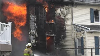 Arrival Video Firefighters battle this fully involved house fire [upl. by Indnahc]