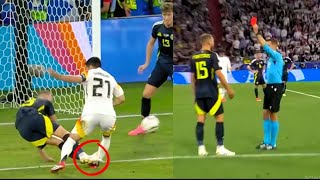 Ryan Porteous RED CARD vs Germany vs Scotland 51 Bad Foul on Ikay Gundogan  All Goals Highlights [upl. by Jenine]