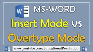 How to switch between Insert and Overtype Mode in MS Word [upl. by Maxwell]