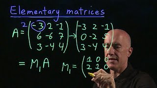 Elementary matrices  Lecture 13  Matrix Algebra for Engineers [upl. by Malsi]