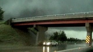 Tornado Survivor Hides Under Overpass [upl. by Akoek]