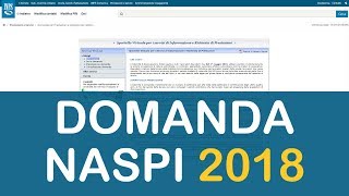 Come richiedere la DISOCCUPAZIONE domanda NASPI ONLINE [upl. by Drofhsa368]