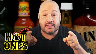 Kevin James Forgets Who He Is While Eating Spicy Wings  Hot Ones [upl. by Arutak]