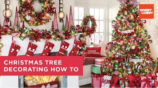 Christmas Tree Decorating How To  Hobby Lobby® [upl. by Elleynod]