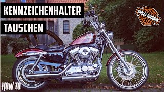 Montage seitlicher Kennzeichenhalter an einer Harley Davidson Sportster  How to  XL1200V [upl. by Beatty]