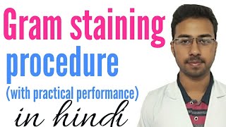 Gram staining procedure in hindi  gram staining of bacteria  staining technique in microbiology [upl. by Ainoyek]