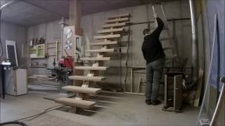 Fabrication dun escalier partie 3Build an oak staircase Part 3 [upl. by Kirven]