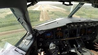 Boeing 737 cockpit view visual approach Full HD [upl. by Nnaytsirk]