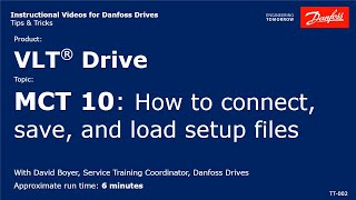 VLT® Drives How to connect save amp load MCT 10 setup files [upl. by Ahsieuqal]