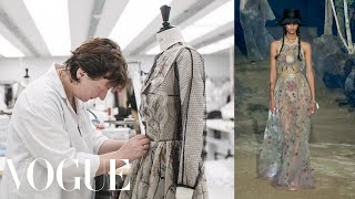 How a Dior Dress Is Made From Sketches to the Runway  Sketch to Dress  Vogue [upl. by Eylhsa]