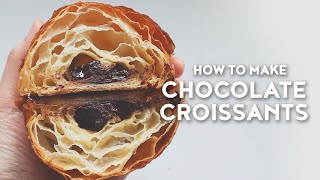 How to make Chocolate Croissants  Pain au Chocolat  Chocolatine Recipe [upl. by Cohlette]