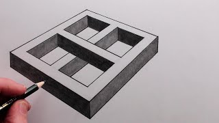 How to Draw a 3D Optical Illusion Easy [upl. by Kirkwood719]