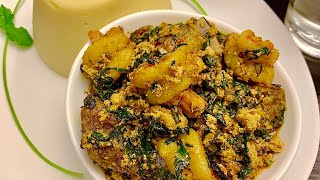 Sauce pistache Cameroun aux legumesEgusi  Melon seeds stew with spinach greens Char Magaz recipe [upl. by Aisauqal832]