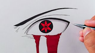 How To Draw Sasukes Mangekyou Sharingan  Step By Step Tutorial [upl. by Markman]