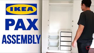 IKEA PAX Wardrobe Assembly With Doors and Soft Closing Hinges [upl. by Emery]