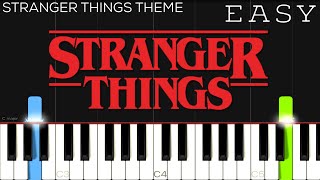 Stranger Things Theme  EASY Piano Tutorial [upl. by Nilya]