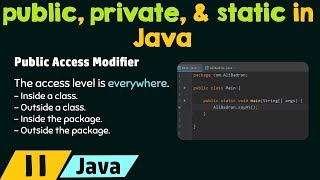 public private and static in Java [upl. by Ifar772]