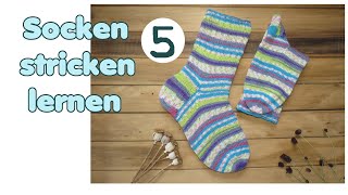 Socken stricken lernen TEIL 5 von 5  Bandspitze [upl. by Libbie]