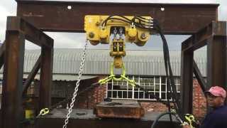 Pneumatic  Air Chain Hoist 25 ton BOP Hoist Load Test [upl. by Atinaw]