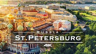 Saint Petersburg Russia 🇷🇺  by drone 4K [upl. by Haikezeh557]