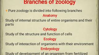 Branches of Zoology [upl. by Alleira]