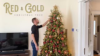 Red amp Gold Christmas Tree  How To Decorate A Christmas Tree [upl. by Fenelia]