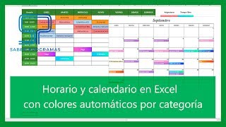 Excel  Horario y calendario en Excel con colores automáticos Tutorial en español HD [upl. by Kassel]