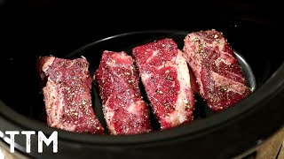 EASY Slow Cooker Beef Country Style Ribs [upl. by Jermayne]