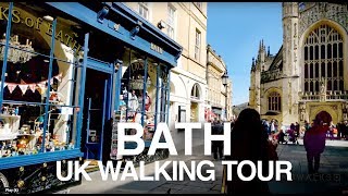 4K Bath England Walking Tour  River Avon Roman Baths amp Royal Crescent [upl. by Leifeste]