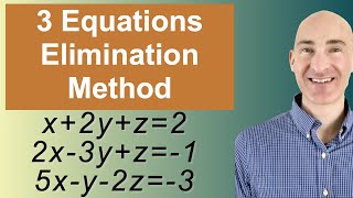 Solving Systems of 3 Equations Elimination [upl. by Macfadyn567]