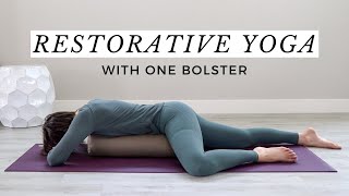 Restorative Yoga With One Bolster  5 Relaxing Poses [upl. by Gilead675]